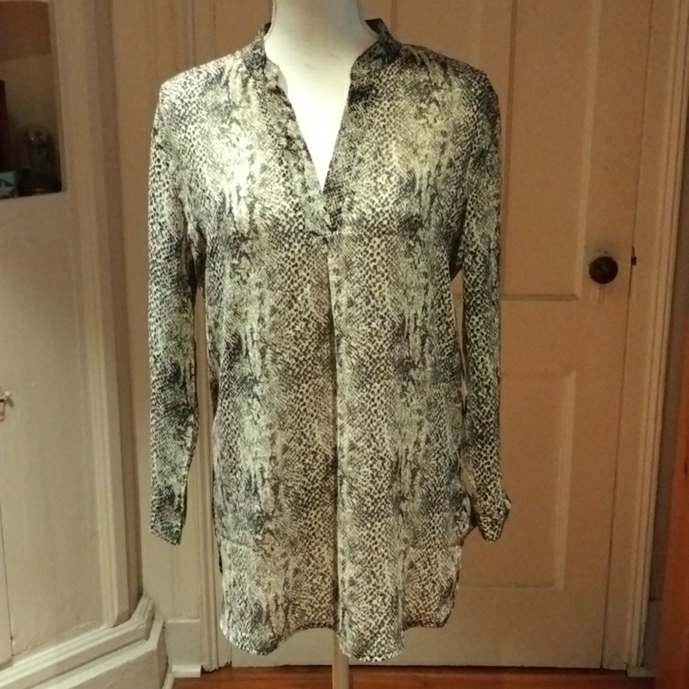 Attitude Unknown Semi-Sheer Snake Print Blouse - Picture 3 of 13